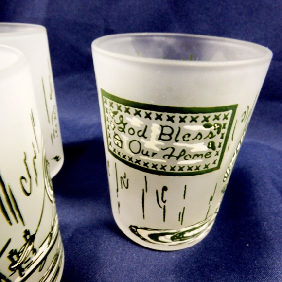 VTG Set of 4 Royal China Colonial Homestead small 3" Frosted Glass - Picture 3 of 5